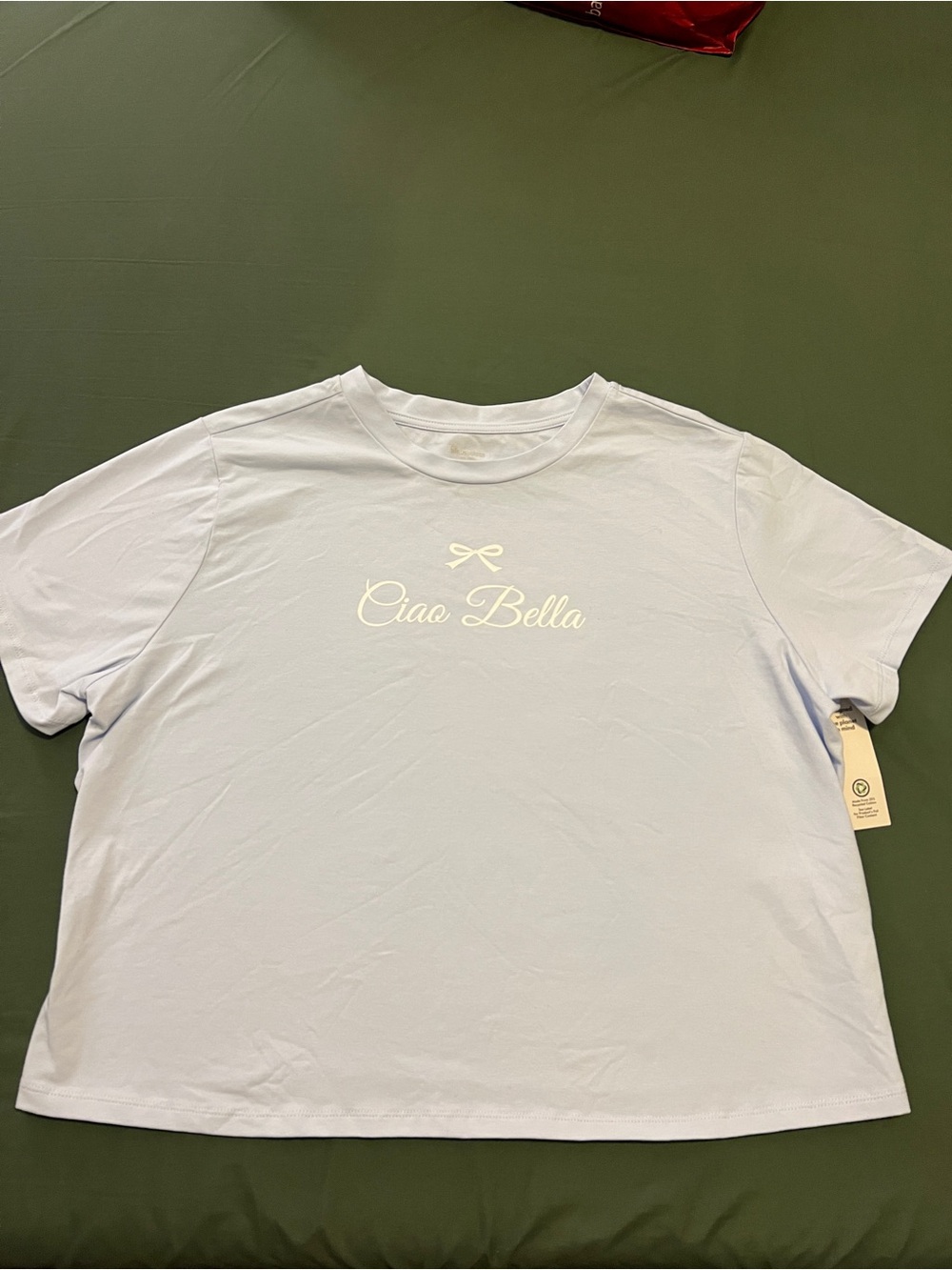 Light Blue Women's Graphic Tee Size XXL.